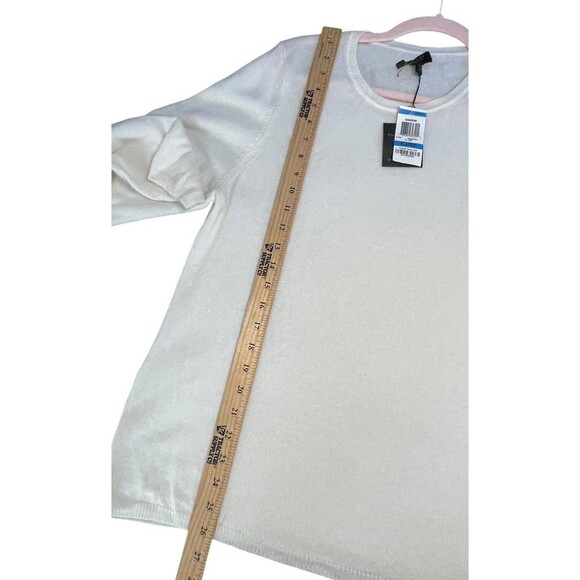 Charter Club Luxury Women's Basic Crew Neck Cashmere Sweater Cream XL Ivory NWT - Picture 8 of 10